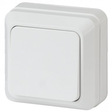 Фотография товара 'Эра Выключатель Intro Quadro 2-101-01 одноклавишный 10А-250В, IP20, ОУ, белый Б0053733'