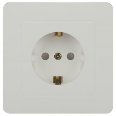 Фотография товара 'Эра Розетка Intro 7-206-01 Style с заземлением 2P+E Schuko со шторками, 16А-250В, IP20, СУ, белый Б0060623'