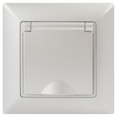 Фотография товара 'Эра Розетка Intro Solo 4-203-06 с заземлением 2P+E Schuko с крышкой, 16А-250В, IP20, СУ, перламутр Б0053662'