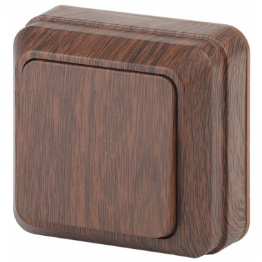 Фотография товара 'Эра Выключатель Intro Quadro 2-101-10 одноклавишный 10А-250В, IP20, ОУ, венге Б0053737'