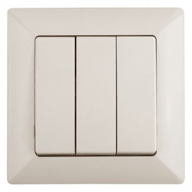 Фотография товара 'Эра Выключатель тройной, 10А-250В, СУ, Solo, сл.кость Б0043299'