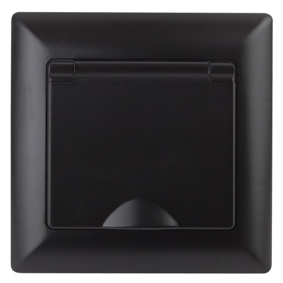 Фотография товара 'Эра Розетка Intro Solo 4-203-05 с заземлением 2P+E Schuko с крышкой, 16А-250В, IP20, СУ, антрацит Б0053661'