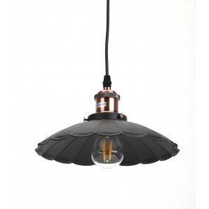 Фотография товара 'Эра Светильник подвесной (подвес) PL3 BK/RC металл, E27, max 60W, высота плафона 110мм, подвеса 800мм,черный/медь Б0037435'