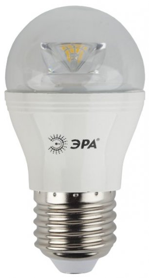 Фотография товара 'Эра Лампа светодиодная LED P45-7W-827-E27-Clear (диод,шар,7Вт,тепл,E27) Б0017243'