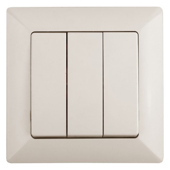 Фотография товара 'Эра Выключатель Intro Solo 4-106-02 трехклавишный 10А-250В, IP20, СУ, слоновая кость Б0053602'