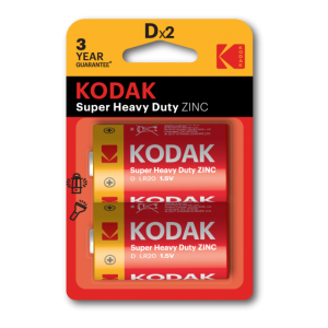 Фотография товара 'Эра Батарейки Kodak R20-2BL SUPER HEAVY DUTY Zinc Б0005135'