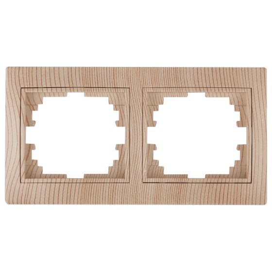 Фотография товара 'Эра Рамка для розеток и выключателей Intro Plano 1-502-11 на 2 поста горизонтальная, СУ, сосна Б0030097'