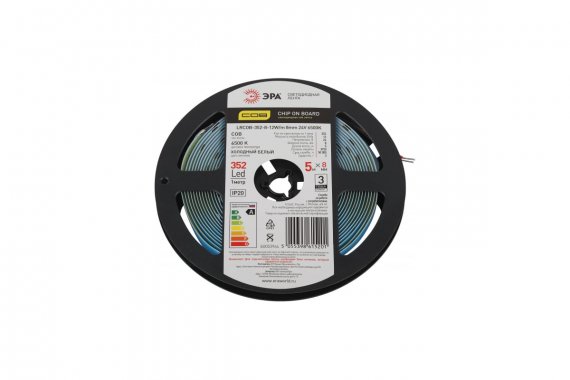 Фотография товара 'Эра Б0053964 Лента светодиодная LRCOB-352-8 12W/m 8mm 24V 6500K'