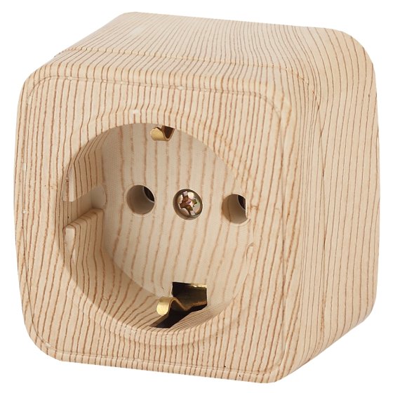 Фотография товара 'Эра Розетка 2P+E Schuko, 16А-250В, IP20, ОУ, Polo, сосна (16/320/3840) Б0036108'