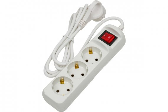 Фотография товара 'Эра Б0057740 Удлинитель электрический UX-3es-1,5m с заземлением с выключателем 3 розетки'