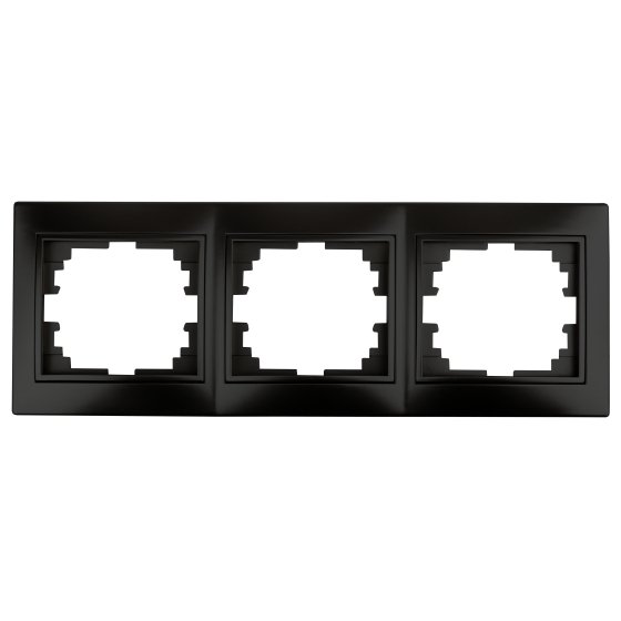 Фотография товара 'Эра Рамка для розеток и выключателей Intro Plano 1-503-05 на 3 поста горизонтальная, СУ, антрацит Б0044580'