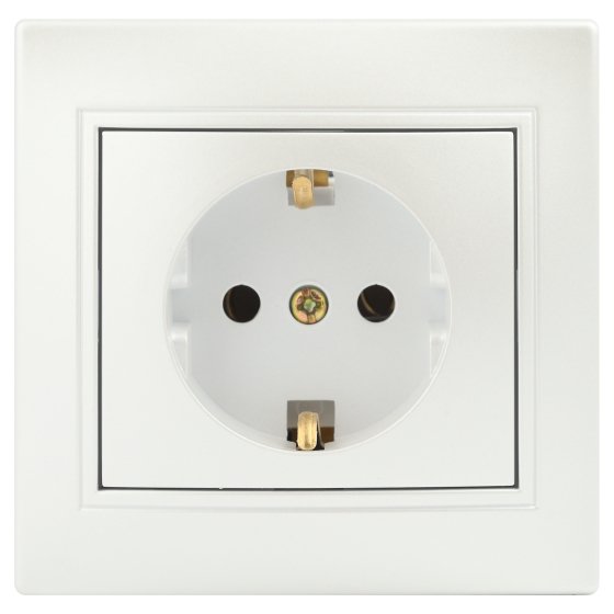 Фотография товара 'Эра Розетка Intro Plano 1-202-06 с заземлением 2P+E Schuko, 16А-250В, IP20, СУ, перламутр Б0053883'