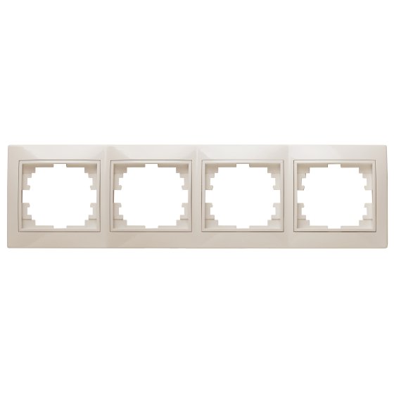 Фотография товара 'Эра Рамка для розеток и выключателей Intro Plano 1-504-02 на 4 поста горизонтальная, СУ, слоновая кость Б0027630'