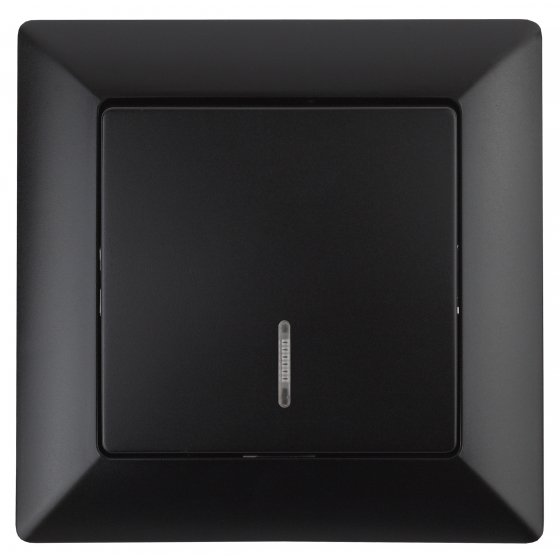 Фотография товара 'Эра Выключатель Intro Solo 4-102-05 одноклавишный с подсветкой, 10А-250В, IP20, СУ, антрацит Б0053566'