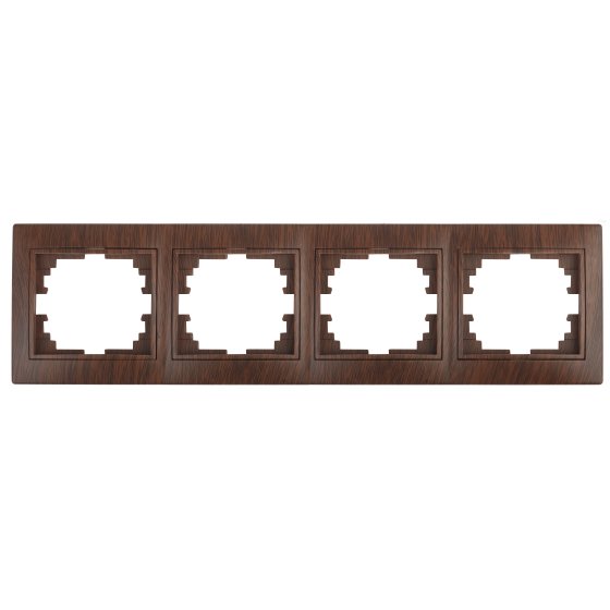 Фотография товара 'Эра Рамка для розеток и выключателей Intro Plano 1-504-10 на 4 поста горизонтальная, СУ, венге Б0030104'