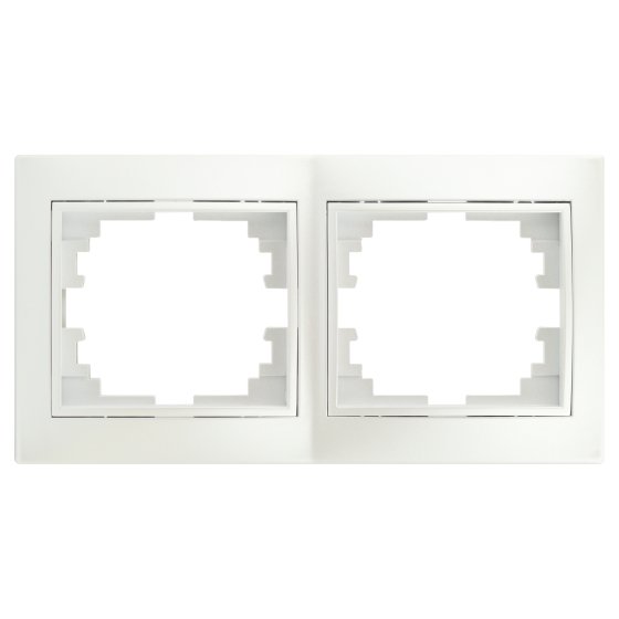 Фотография товара 'Эра Рамка для розеток и выключателей Intro Plano 1-502-06 на 2 поста горизонтальная, СУ, перламутр Б0053989'