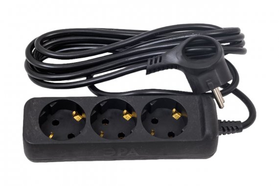 Фотография товара 'Эра Б0057722Удлинитель электрический UX-3e-3m-B с заземлением 3 розетки'