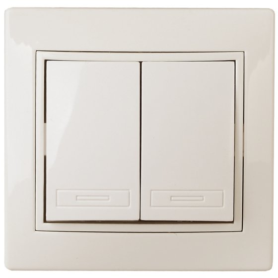 Фотография товара 'Эра Переключатель Intro Plano 1-107-02 двухклавишный, 10А-250В, IP20, СУ, слоновая кость Б0053804'