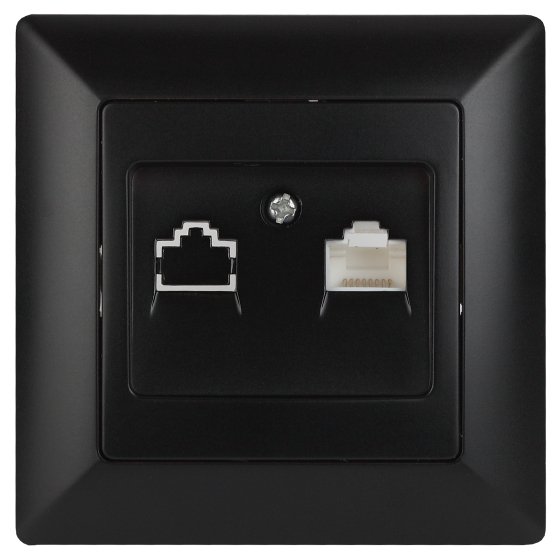 Фотография товара 'Эра Розетка Intro Solo 4-303-05 информационная RJ45, СУ, антрацит Б0043386'