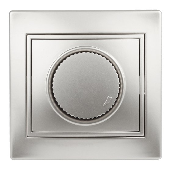 Фотография товара 'Эра Светорегулятор поворотный, 600Вт 230В, IP20, СУ, Plano, алюминий (10/200/2000) Б0030090'