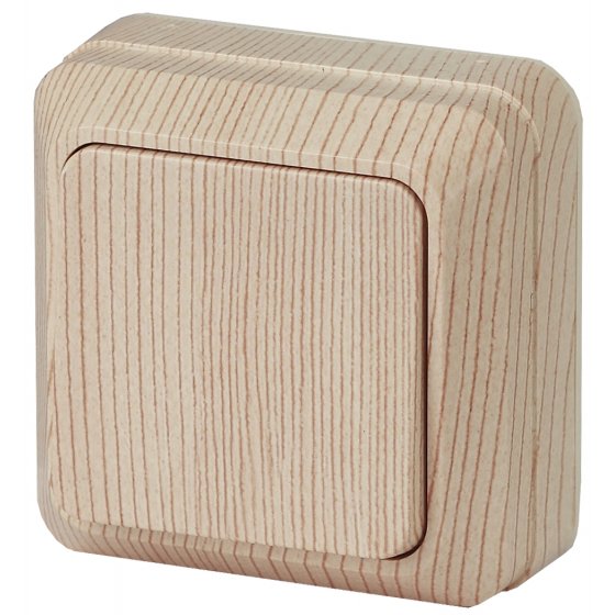 Фотография товара 'Эра Выключатель Intro Quadro 2-101-11 одноклавишный 10А-250В, IP20, ОУ, сосна Б0053739'