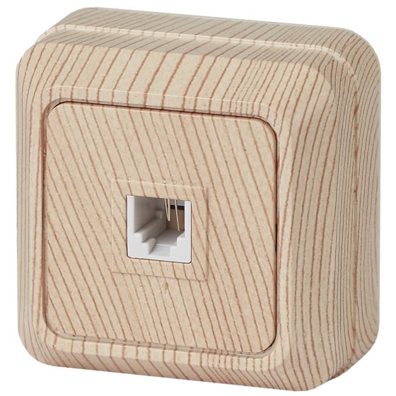 Фотография товара 'Эра Розетка телефонная RJ11, IP20, ОУ, Quadro, сосна Б0027663'