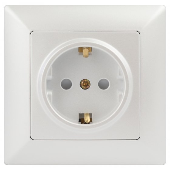 Фотография товара 'Эра Розетка Intro Solo 4-206-06 с заземлением 2P+E Schuko со шторками, 16А-250В, IP20, СУ, перламутр Б0053686'