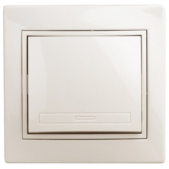 Фотография товара 'Эра Выключатель Intro Plano 1-101-02 одноклавишный, 10А-250В, IP20, СУ, слоновая кость Б0053722'