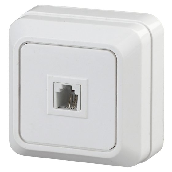 Фотография товара 'Эра Розетка телефонная RJ11, IP20, ОУ, Quadro, белый Б0027661'