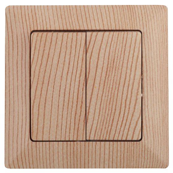 Фотография товара 'Эра Выключатель двойной, 10А-250В, СУ, Solo, сосна Б0043290'