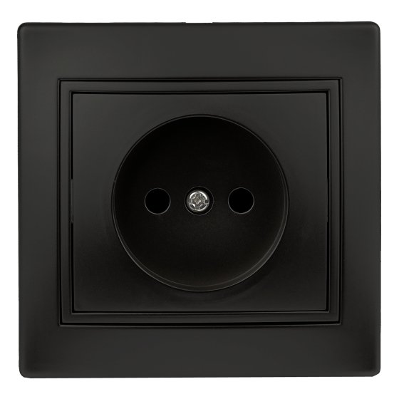 Фотография товара 'Эра Розетка 2P, 16А-250В, IP20, СУ, Plano, антрацит (10/200/2400) Б0044566'