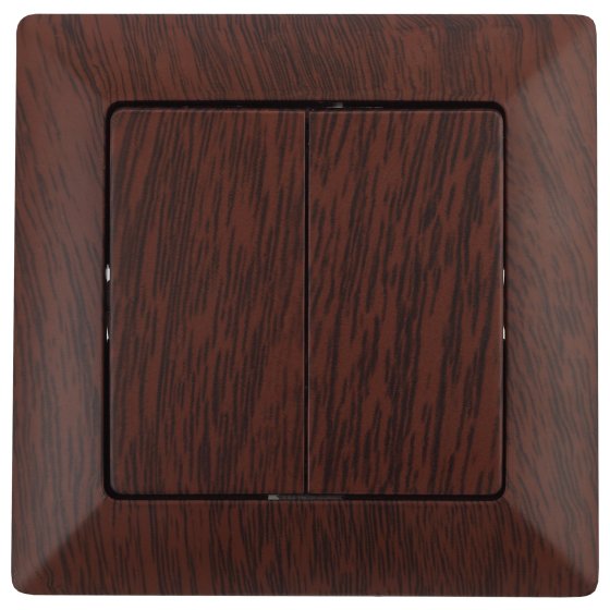 Фотография товара 'Эра Выключатель Intro Solo 4-104-10 двухклавишный 10А-250В, IP20, СУ, венге Б0053591'