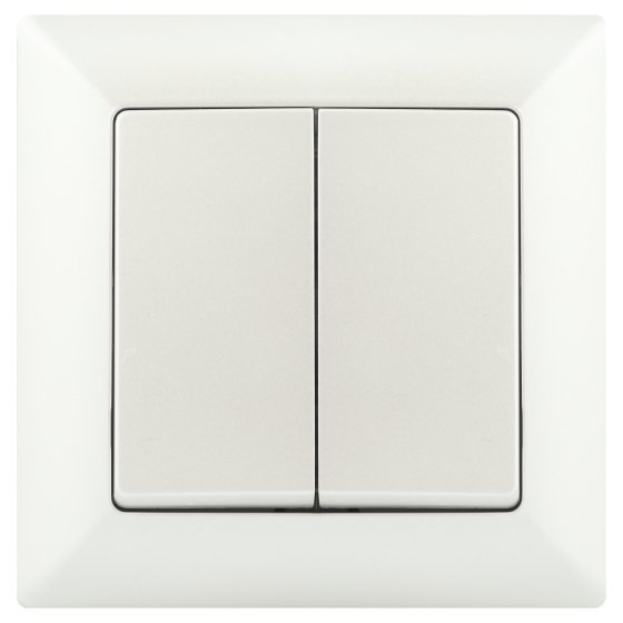 Фотография товара 'Эра Выключатель Intro Solo 4-104-06 двухклавишный 10А-250В, IP20, СУ, перламутр Б0053590'