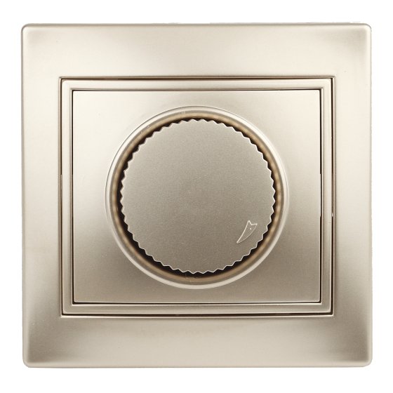 Фотография товара 'Эра Светорегулятор поворотный, 600Вт 230В, IP20, СУ, Plano, шампань (10/200/2000) Б0030091'