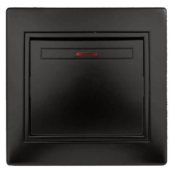 Фотография товара 'Эра Выключатель с подсветкой, 10А-250В, IP20, СУ, Plano, антрацит (10/200/2400) Б0044561'