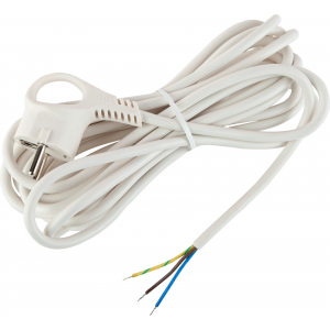 Фотография товара 'Эра Шнур сетевой с вилкой UX-3x0,75-5m-W с заземлением 5м ПВС 3x0,75мм2 Б0048694'