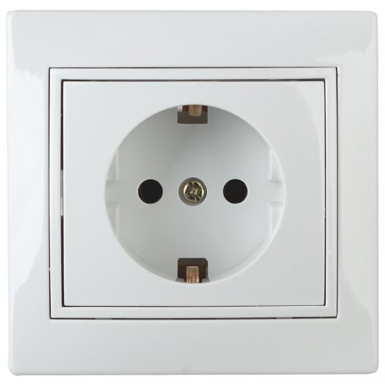 Фотография товара 'Эра Розетка 2P+E Schuko со шторками, 16А-250В, СУ, Al+Cu, Plano, белый (10/200/2000) Б0038595'