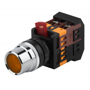 Фотография товара 'Эра Кнопка ABLF-22 d22мм неон/240В 1з+1р Б0045649'