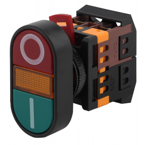 Фотография товара 'Эра Кнопка APВВ-22N "I-O" d22мм неон/240В 1з+1р Б0045624'