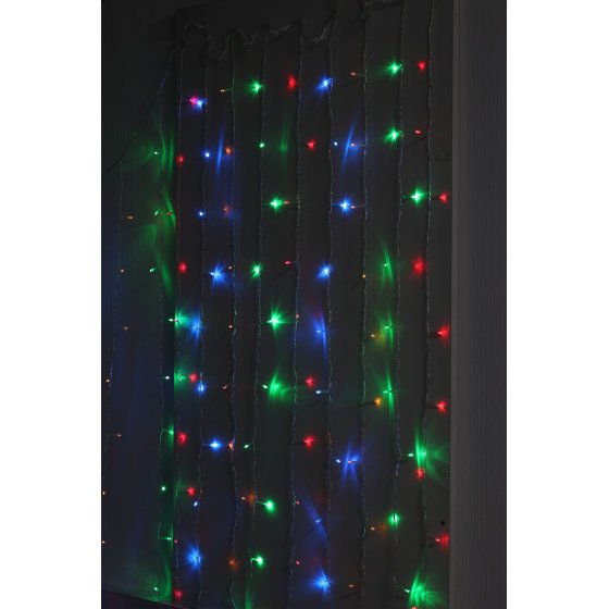 Фотография товара 'Эра Гирлянда LED Дождь/Занавес 1,8 м*1,5 м мультиколор 8 режимов, 220V, IP20 Б0041900'