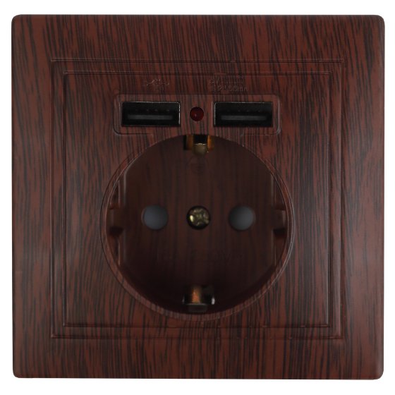 Фотография товара 'Эра Розетка+USB, IP20, СУ, Plano, венге (10/100/2500) Б0043251'