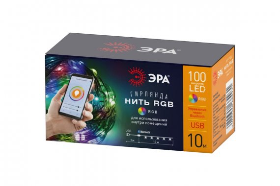 Фотография товара 'Эра Б0055993 Светодиодная новогодняя гирлянда ЕGNIG - PU-1 нить'