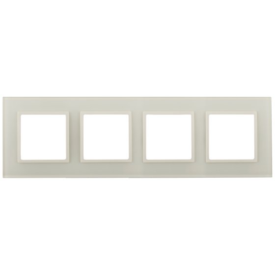Фотография товара 'Эра Рамка для розеток и выключателей Elegance 14-5104-02 на 4 поста, стекло, Б0059173'