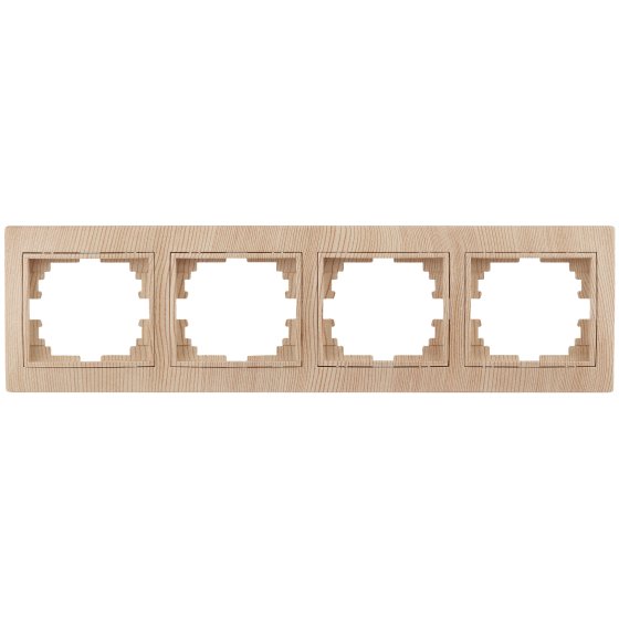 Фотография товара 'Эра Рамка для розеток и выключателей Intro Plano 1-504-11 на 4 поста горизонтальная, СУ, сосна Б0030105'