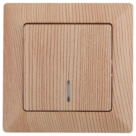 Фотография товара 'Эра Выключатель с подсветкой, 10А-250В, СУ, Solo, сосна Б0043276'