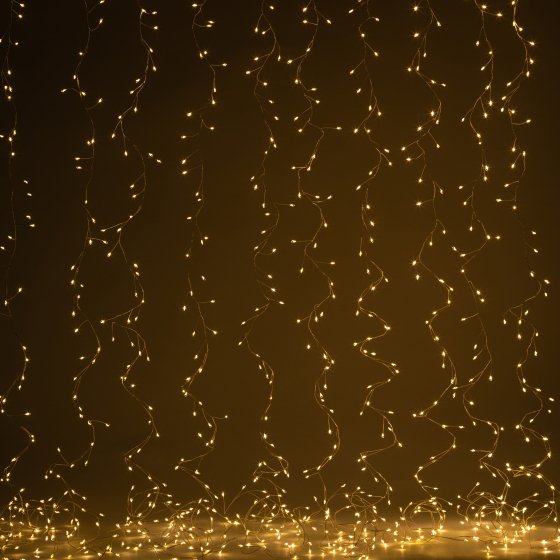 Фотография товара 'Эра Светодиодная новогодняя гирлянда ENIZ-800W занавес Роса-мишура 3*2 м теплый свет 800 microled IP20 Б0060421'