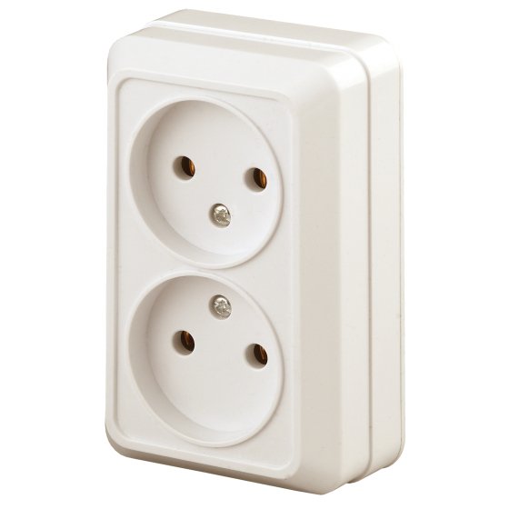 Фотография товара 'Эра Розетка Intro Quadro 2-203-02 двойная без заземления 2х2P 16А-250В IP20 ОУ Quadro слоновая кость Б0053794'