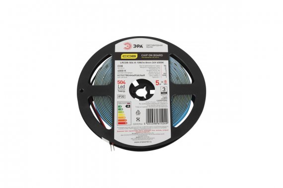 Фотография товара 'Эра Б0053966 Лента светодиодная LRCOB-504-8 10W/m 8mm 24V 4000K'