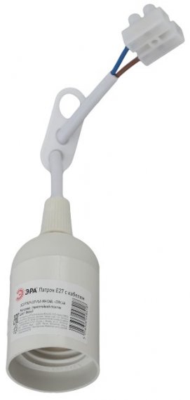 Фотография товара 'Эра Патрон Е27 с клеммной колодкой,пластик, белый Б0043676'