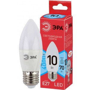 Фотография товара 'Эра Лампочка светодиодная RED LINE ECO LED B35-10W-840-E27 E27 / Е27 10Вт свеча Б0032965'